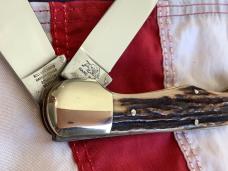 Bulldog Brand 2 Blade Hunter w/ Old DomInion Club Blade w/ Great Slab Stag Handles -NOS