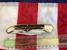 Bulldog Brand 2 Blade Hunter w/ Old DomInion Club Blade w/ Great Slab Stag Handles -NOS