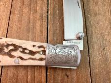 A.G. Russell Agent Knife Shaved Stag Wharncliffe Blade