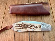 A.G. Russell Agent Knife Shaved Stag Wharncliffe Blade