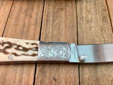 A.G. Russell Agent Knife Shaved Stag Wharncliffe Blade