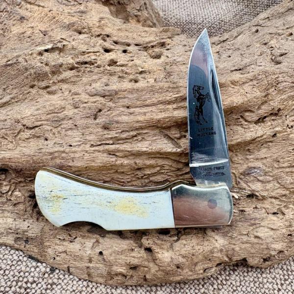 Vintage Parker Cut Co Little Mustang Lockback Knife Surgical Steel Japan (117)