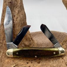 Boker Solingen Germany Tree Brand Green Bone 3 Blade Stockman Folding knife(167)