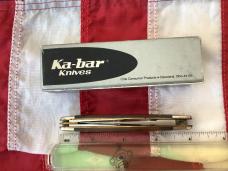 Ka-Bar 3 Blade "Aerial" Whittler Knife (TT201) w/ 1950s Lady w/ Derlin Overlay Handles -NOS
