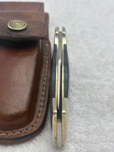 Western S-33 Vintage 1 Blade Lock Back Folder With Sheath Made In USA