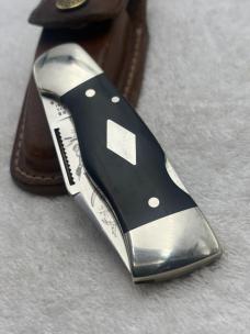 Western S-33 Vintage 1 Blade Lock Back Folder With Sheath Made In USA