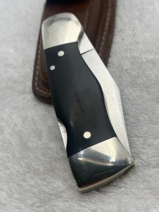 Western S-33 Vintage 1 Blade Lock Back Folder With Sheath Made In USA