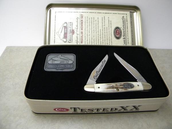 Case XX USA 2 Dot 1998 Regular Member Case Collector's Club Stag Muskrat - New in Tin Case XX USA 2 Dot 1998 Regular Member Case Collector's Club Stag Muskrat - New in Tin