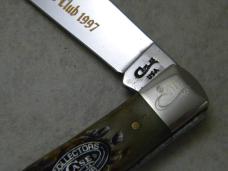 Case Case XX USA 3 Dot 1997 Regular Member Case Collector's Club Bone Bearhead Trapper- New in Tin
