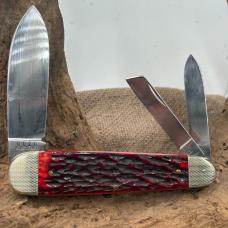 1984 Kissing Crane 150th Anniversary Red Bone Sleeveboard Whittler  Knife (162)