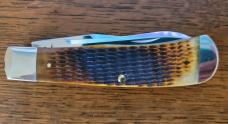 CASE XX ANTIQUE BONE ROGERS JIGGED PANAMA TRAPPER (TB62546 SS)