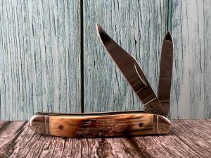RARE! MINT! 2007 Case XX I208 SS Medium Jack, Fluted W/ Siberian Mammoth Fossil Handles
