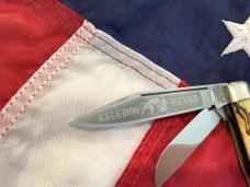 1993 Bulldog Brand Stockman Knife w/ Dark to Light Brown Swirl Handles -NOS and nice!