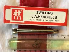 J A Henckels 3 Blade Whittler Knife w/ Great Dark Red Bone Handles! Orig Box - NOS