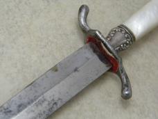 Vintage N. Shure Co Austria Pearl Fixed Blade Sheath Knife 