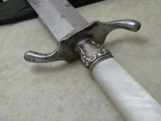 Vintage N. Shure Co Austria Pearl Fixed Blade Sheath Knife 