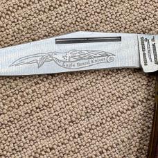 VINTAGE USA PARKER EDWARDS EAGLE BRAND 1423-1  FOLDING KNIFE WOOD SCALES (174)