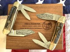 Hen & Rooster Big Ole Country Whittler & Country Squire Whittler -Fantastic Stag Handles -NOS