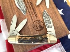 Hen & Rooster Big Ole Country Whittler & Country Squire Whittler -Fantastic Stag Handles -NOS