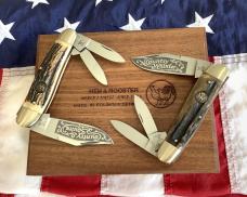 Hen & Rooster Big Ole Country Whittler & Country Squire Whittler -Fantastic Stag Handles -NOS