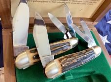 Hen & Rooster Big Ole Country Whittler & Country Squire Whittler -Fantastic Stag Handles -NOS