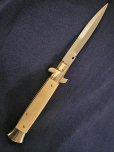 ***NEW***Walt's LATAMA 9"(23cm) FLATGUARD BONE PICKLOCK HALF GRIND BLADE ITALIAN STILETTO