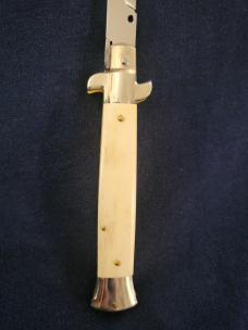 ***NEW***Walt's LATAMA 9"(23cm) FLATGUARD BONE PICKLOCK HALF GRIND BLADE ITALIAN STILETTO