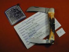 SALE Titusville Cutlery Genuine Burnt Stag Rooster Comb Farmer Knife Rare 1 of 45 COA USA Made 2024