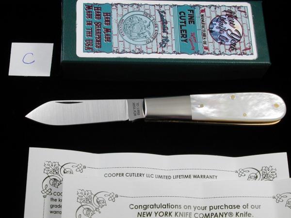 New York Knife Co Genuine Mother of Pearl Barlow Knife By Cooper Cutlery Rare 69GBP USA Made 