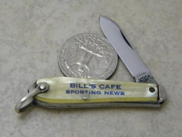Utica Cutlery Co NY USA "Bill's Cafe" Mini Advertising Knife