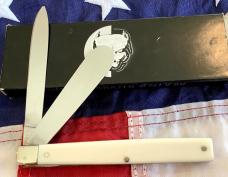 1997 Bulldog Brand HAND MADE 2 Blade Doctor Knife w/ Fantastic Genuine Antique Ivory Handles -NOS