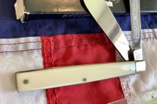 1997 Bulldog Brand HAND MADE 2 Blade Doctor Knife w/ Fantastic Genuine Antique Ivory Handles -NOS