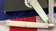 1997 Bulldog Brand HAND MADE 2 Blade Doctor Knife w/ Fantastic Genuine Antique Ivory Handles -NOS