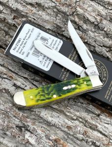 CASE XX ** 2025 GREEN APPLE PEACH SEED JIGGED BONE MINI TRAPPER