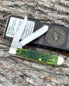 CASE XX ** 2025 GREEN APPLE PEACH SEED JIGGED BONE MINI TRAPPER