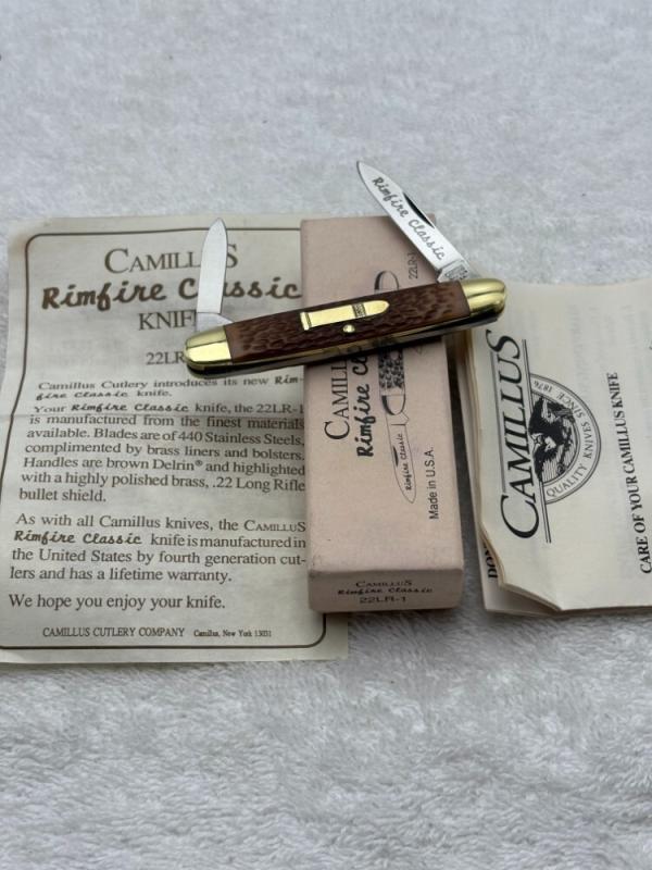 Camillus 1992 Rimfire Classic 22LR-1 2 Blade Pocket Knife Made In USA Camillus 1992 Rimfire Classic 22LR-1 2 Blade Pocket Knife Made In USA