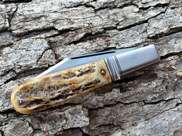 KROO CUSTOM BURNT STAG BARLOW RWL 34 STEEL FLUTED BOLSTERS KROO CUSTOM BURNT STAG BARLOW RWL 34 STEEL FLUTED BOLSTERS