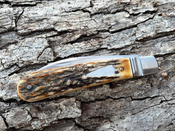 KROO CUSTOM BURNT STAG SSWAY BACK "VIPER" RWL 34 STEEL FLUTED BOLSTERS KROO CUSTOM BURNT STAG SSWAY BACK "VIPER" RWL 34 STEEL FLUTED BOLSTERS