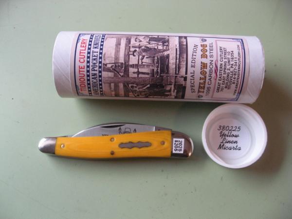 GREAT EASTERN TIDIOUTE 380225 CAMPFIRE WHITTLER YELLOW LINEN MICARTA GREAT EASTERN TIDIOUTE 380225 CAMPFIRE WHITTLER YELLOW LINEN MICARTA