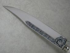 Friedr. Herder Abr. Sohn, Solingen Germany Stag Fixed Blade Knife w/Leather Sheath