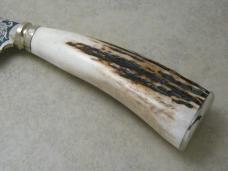 Friedr. Herder Abr. Sohn, Solingen Germany Stag Fixed Blade Knife w/Leather Sheath