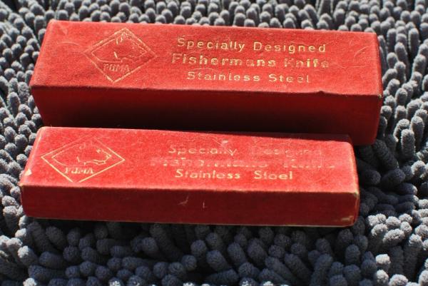Puma Fishermans Knife Boxes Only 2 Boxes Both With Instructions Dated 1964 Made In Germany