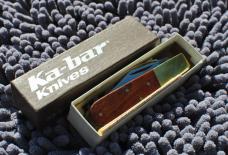 Ka-Bar Cole national 2 Blade Barlow Wood And Brass Never Used Mirror Polished Factory EdgeBox Papers