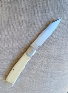K'roo Antique Ivory Paper Micarta Native..4" closed..Rwl34...fileworked...coa and slip 