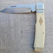 K'roo Antique Ivory Paper Micarta Native..4" closed..Rwl34...fileworked...coa and slip 