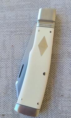 K'roo Antique Ivory Paper Micarta Native..4" closed..Rwl34...fileworked...coa and slip 
