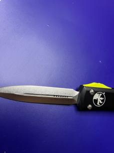 Microtech Ultratech D/E OTF Automatic Knife Black and Yellow (3.4" Stonewash)