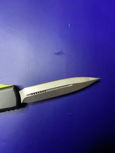 Microtech Ultratech D/E OTF Automatic Knife Black and Yellow (3.4" Stonewash)