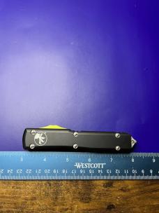 Microtech Ultratech D/E OTF Automatic Knife Black and Yellow (3.4" Stonewash)