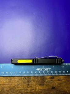 Microtech Ultratech D/E OTF Automatic Knife Black and Yellow (3.4" Stonewash)